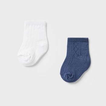 Βρεφικές κάλτσες για αγόρια Mayoral 2τμχ λευκό-μαρέν