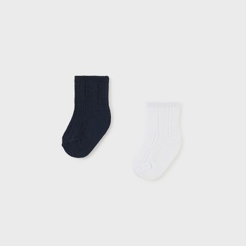 Βρεφικές κάλτσες αμπιγιέ για αγόρια Mayoral 2τμχ λευκό μαρέν