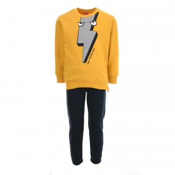 Παιδική φόρμα αχνούδιαστη για αγόρια Joyce κίτρινο-μαρεν