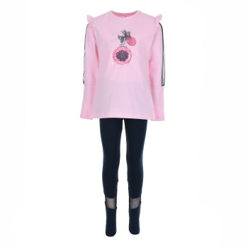 Παιδικό σετ ρούχα για κορίτσια Joyce ροζ-μαρέν