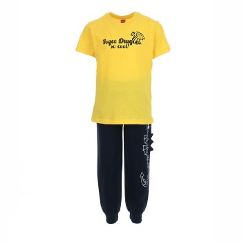 Παιδικό σετ φόρμα εποχιακή για αγόρια Joyce κίτρινο-μαρέν με δράκο