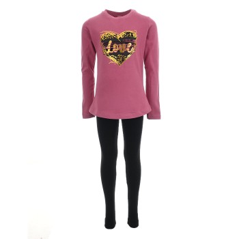 Παιδικο σετ με κολάν για κορίτσι Joyce σάπιο-μήλο μαύρο