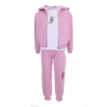 Παιδικό σετ φόρμας 3τμχ για κορίτσια Joyce  λιλά