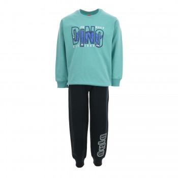 Παιδικό σετ φόρμα αχνούδιαστη για αγόρια Joyce μέντα- μπλε μαρέν