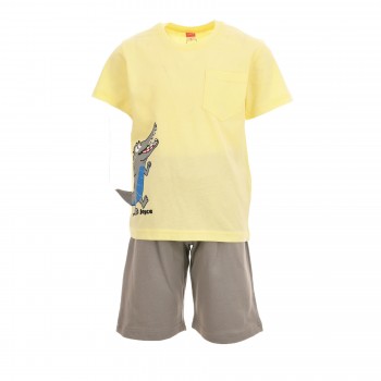 Παιδικό σετ με βερμούδα για αγόρια Joyce κίτρινο- έλεφαντ