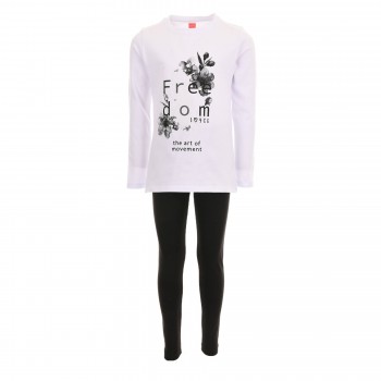 Παιδικό σετ με κολάν για κορίτσια Joyce λευκό- μαύρο