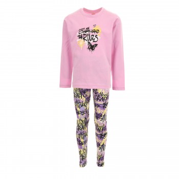 Παιδικό σετ με κολάν για κορίτσια Joyce λιλά- all over print