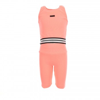 Παιδικό σετ με ποδηλατικό κολάν για κορίτσια Joyce κοραλί φλούο