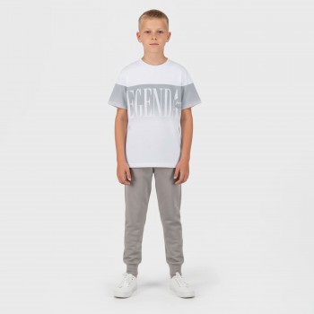 Παιδικό σετ φόρμα για αγόρια Joyce λευκό -έλεφαντ