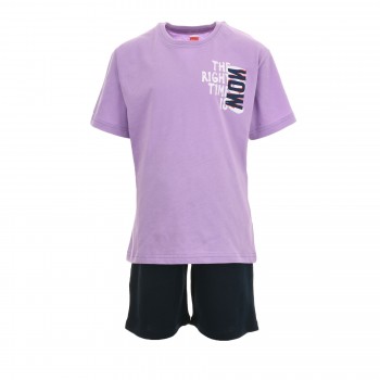 Παιδικό σετ με βερμούδα για αγόρια Joyce λιλά- μλπε μαρέν