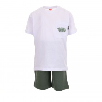 Παιδικό σετ για αγόρια Joyce λευκό- χακί