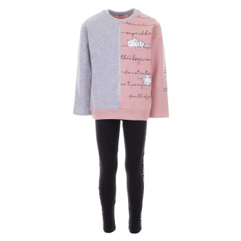 Σετ παιδικά ρούχα Ebita ροζ-γκρι 