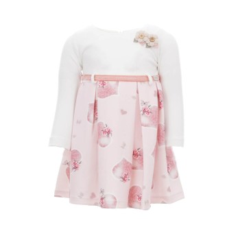 Φόρεμα Ebita λευκό-ροζ