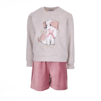 Παιδικό σετ ρούχα για κορίτσια Ebita μπεζ-ροζ