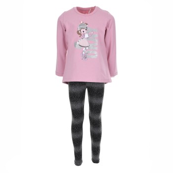 Παιδικό σετ ρούχα για κορίτσι Ebita ροζ-γκρι