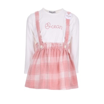 Παιδικό σετ ρούχα για κορίτσια Ebita λευκό-ρόζ