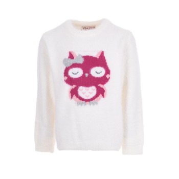 Παιδικό πουλόβερ για κορίτσια Ebita λευκό