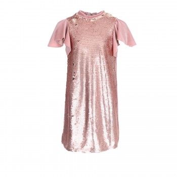 Παιδικό φόρεμα για κορίτσια Ebita ροζ με πούλια