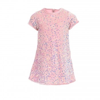 Παιδικό φόρεμα για κορίτσια Ebita ροζ παγιέτα