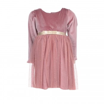 Παιδικό φόρεμα για κορίτσια Ebita ροζ με glitter