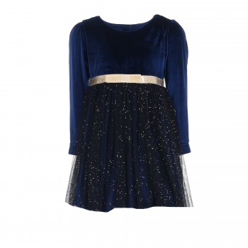 Παιδικό φόρεμα για κορίτσια Ebita μπλε με glitter