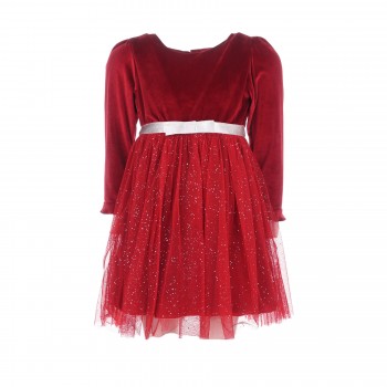 Παιδικό φόρεμα για κορίτσια Ebita κόκκινο με glitter