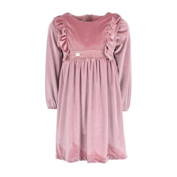 Παιδικό φόρεμα για κορίτσια Ebita βελουτέ ροζ