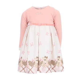 Βρεφικό φόρεμα για κορίτσια Ebita ροζ-μπεζ