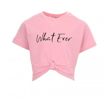 Παιδική μπλούζα cropped για κορίτσια Ebita ''whatever'' ροζ