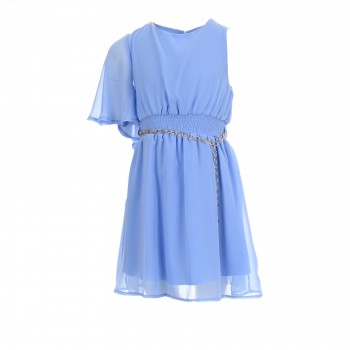 Παιδικό φόρεμα για κορίτσια Ebita σιέλ με ένα μανίκι
