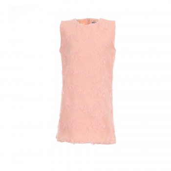 Παιδικό φόρεμα με glitter δαντέλα για κορίτσια Ebita 2τμχ σομόν