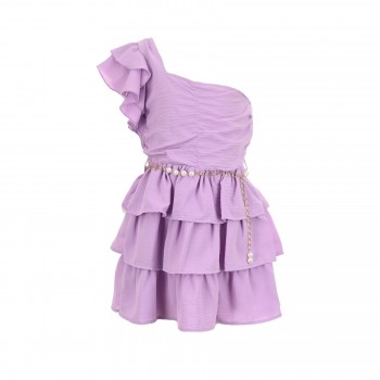 Παιδικό φόρεμα για κορίτσια Ebita με βολάν λιλά