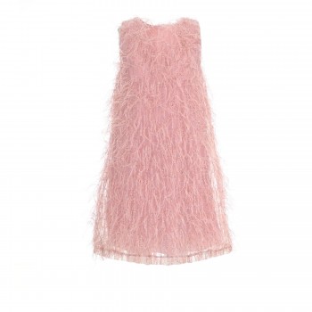 Παιδικό φόρεμα για κορίτσια Ebita με κρόσια ροζ