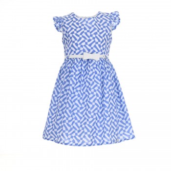 Παιδικό φόρεμα για κορίτσια Ebita μπλε- λευκό