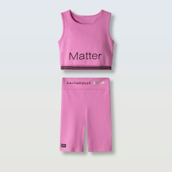 Παιδικό σετ με κολάν ποδηλατικό για κορίτσια Ebita φούξια