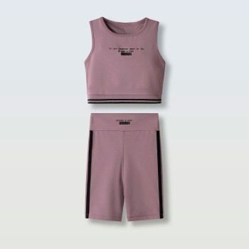 Παιδικό σετ με κολάν ποδηλατικό για κορίτσια Ebita ροζ σάπιο μήλο