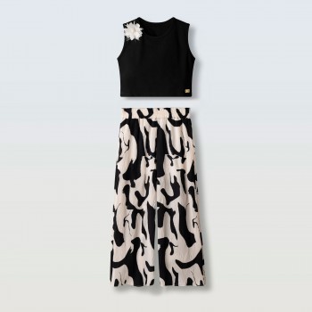 Παιδικό σετ με παντελόνα για κορίτσια Ebita μαύρο-ασπρόμαυρο