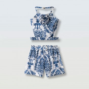 Παιδικό σετ με παντελόνα για κορίτσια Ebita λευκό-ρουά