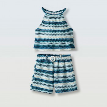 Παιδικό σετ με σορτς  πλεκτό  για κορίτσια Ebita