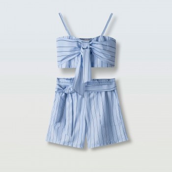 Παιδικό σετ με σορτς για κορίτσια Ebita σιέλ