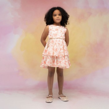 Παιδικό φόρεμα για κορίτσια Ebita κοραλί με τσάντα