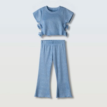 Παιδικό σετ με παντελόνα για κορίτσια Ebita σιέλ