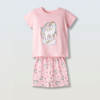 Παιδική πυζάμα με μονόκερο για κορίτσια Ebita ροζ