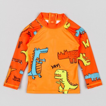 Βρεφικό μαγιό-μπλούζα για αγόρια Losan με δεινόσαυρους πορτοκαλί