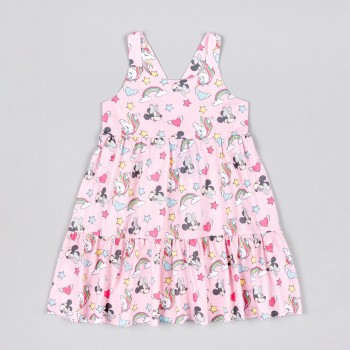Παιδικό φόρεμα για κορίτσια Losan με minnie παστέλ ροζ
