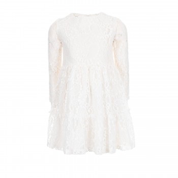 Παιδικό φόρεμα δαντέλα για κορίτσια M&B λευκό