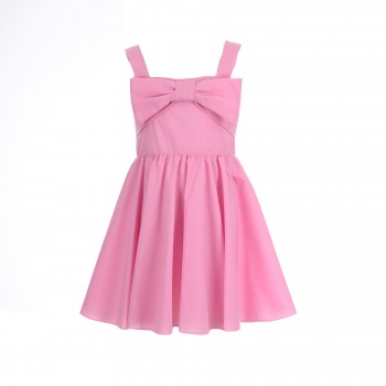 Παιδικό φόρεμα για κορίτσια M&B με φιόγκο ροζ