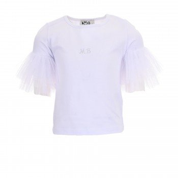 Παιδική μπλούζα για κορίτσια M&B με τούλι λευκό