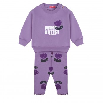 Βρεφικό σετ φόρμα φούτερ για κορίτσια Domer λιλά