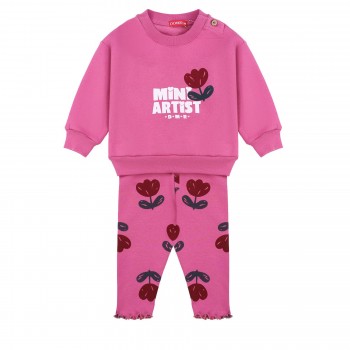 Βρεφικό σετ φόρμα φούτερ για κορίτσια Domer φούξ